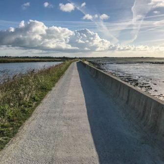 the cyclepath between sea and salt beds near Loix