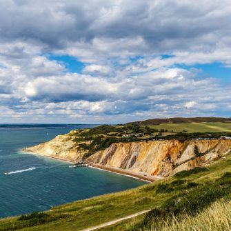 Famous ALum Bay with its coloured cliffs