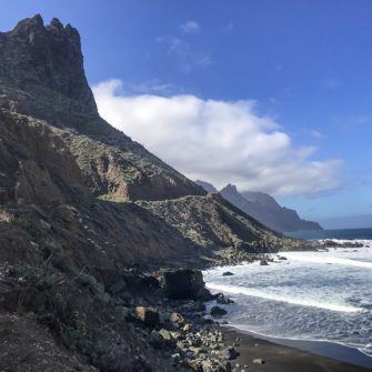 Cliffs and pounding surf near Benijo