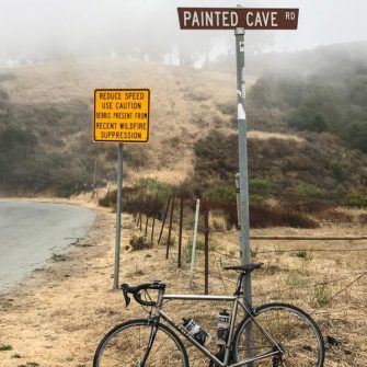 Bike at top of Painted Cave Road