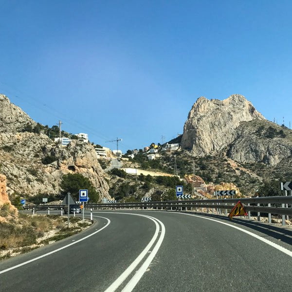 Road between Calpe and Altea, Costa Blanca, Spain