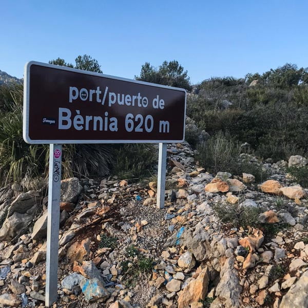 Summit sign of the Port de bernia