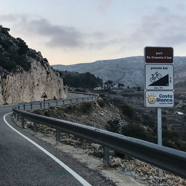 Road in the Calpe mountains Costa Blanca