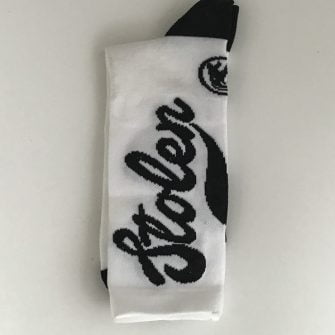Black and white funky stolen goat cycling socks for summer