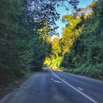 Straight Duncton Hill descent on Velo South 2018 course