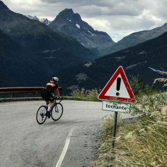 Cycling the ladder of switchbacks to Lago di Cancano