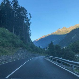 Early morning on the road from Bormio to the Mortirolo Pass