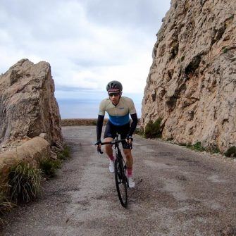 Cycling up the Pepperpot road Mallorca