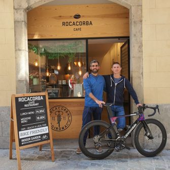 Outside Rocacorba Cafe in Girona