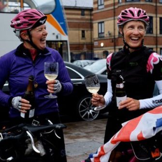 tandemwow cycling around the world record tandem bike-19 TandemWow celebrating their arrival in the UK