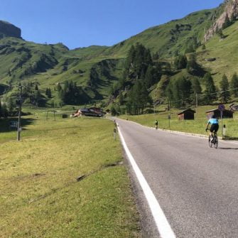 Passo Fedaia cycling climb Dolomites Italy (copyright Epic Road Rides)-5 Long straight section on Passo Fedaia, Dolomites