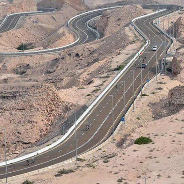 Switchbacks of Jebel Hafeet cycling climb, UAE