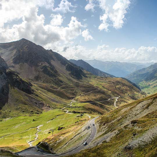 Cycling in the Pyrennes copyright AG Pyrenees 31-1 View of the Col du Tourmalet, a cycling icon in the French Pyrenees