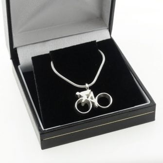 English Cufflinks cycling pendant necklaces silver cycling pendant necklace in presentation box