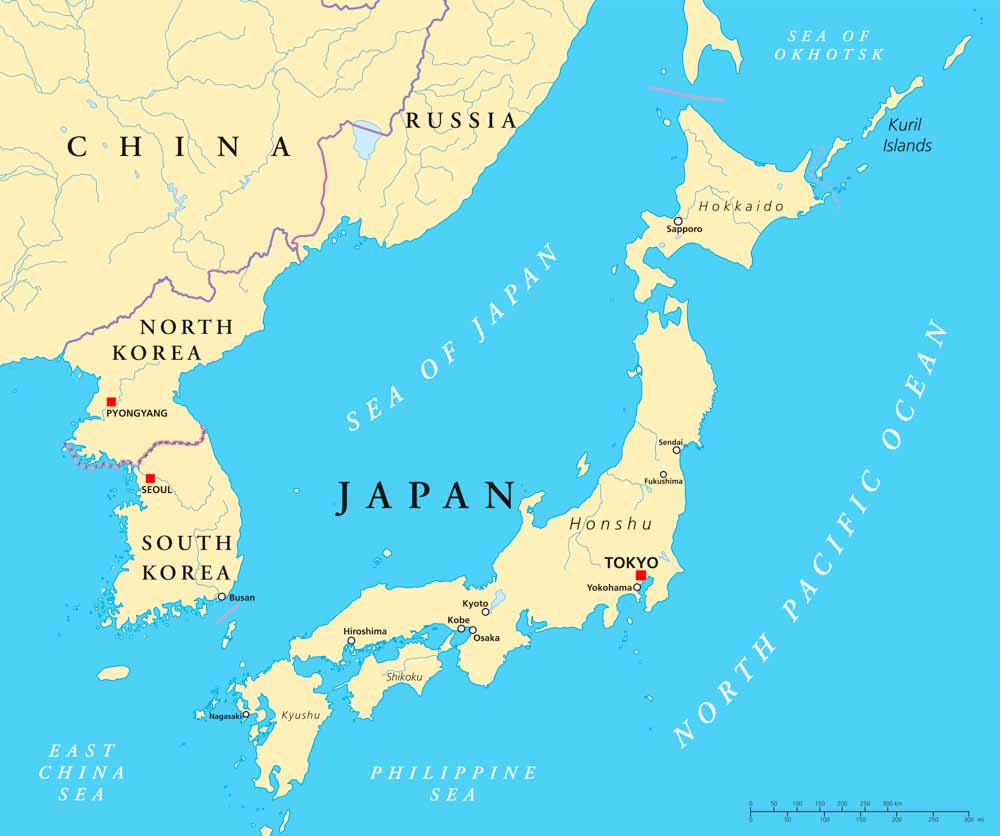 JapanKoreaMap Map of Japan