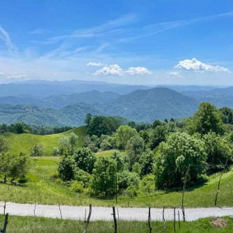 View on the climb to Brda region of Slovenia
