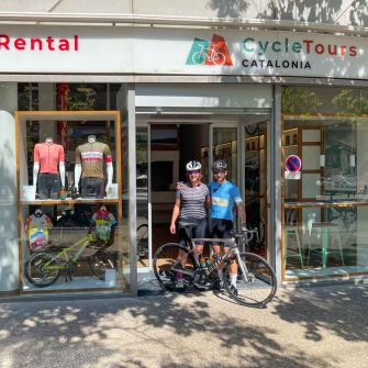Two cyclists at Cycle Tours Catalonia, Girona