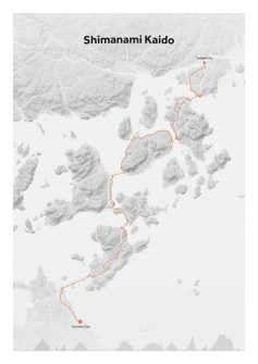 Map of Shimanami Kaido cycling route Japan